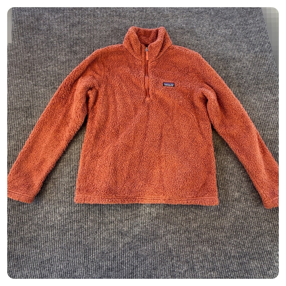 Patagonia Los Gatos 1/4 Zip Fleece Pullover Rust Orange Womens Large